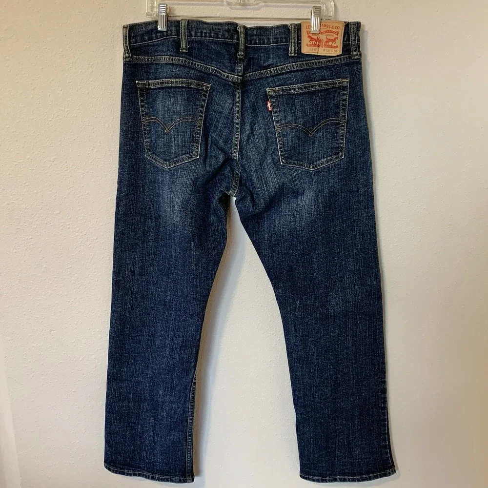 Levi's 514 Jeans Men's Straight Fit Blue Dark Wash Denim 38x30